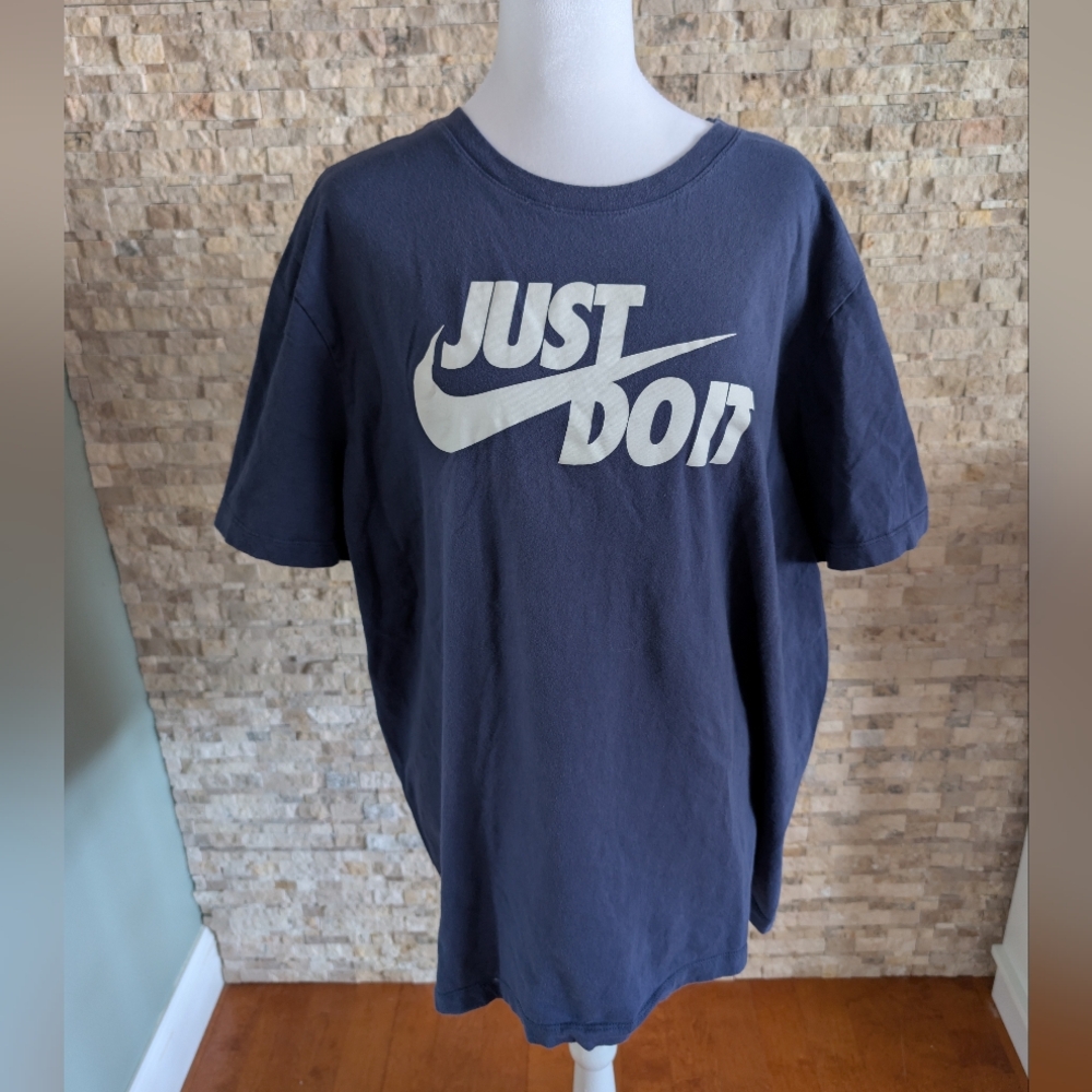Nike Men's Sportswear Just Do It Swoosh T-Shirt Midnight Navy XXL 100% Cotton image 2
